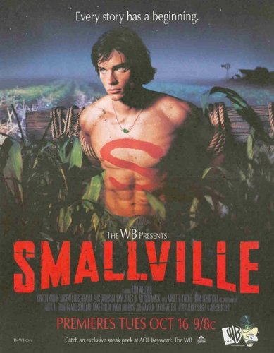 Smallville: Series Premiere: Clark Kent 2-Page Version: Sexy Shirtless Tom Welling Great Original Photo Print Ad!