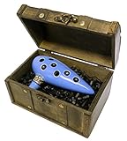  Songbird - Ocarina de Zelda, 7 agujeros - Cerámica - Do Mayor (Tenor) + cofre de almacenamiento y libro con canciones (idioma español no garantizado)
