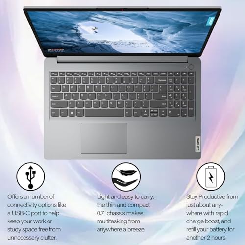 Lenovo IdeaPad 15.6" FHD Business Laptop • Microsoft Office 365 • Intel 4-core CPU • 128GB SSD • WiFi 6 • Copilot AI • HDMI • Windows 11 w/Cooler — view 4
