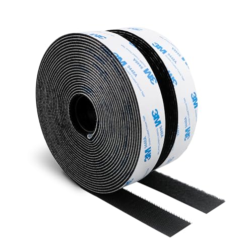 3M Hook and Loop Self Adhesive Tape 1 x 20Ft 9448A Sticky Back Black