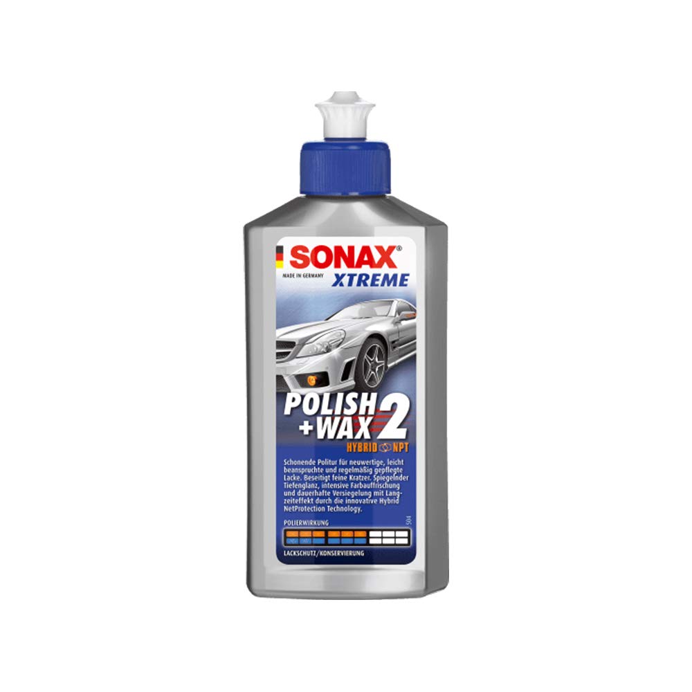 8 x Sonax 02071000 Xtreme Polish + Wax 2 Hybrid NPT abrillantador Cera 250 ml