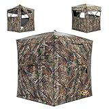 JOMAILIEEL 270 Degree See Through Ground Blinds for Deer and Turkey, Pop Up Deer Blind with Portable Carry Bag and Quiet-Fast Setup (2-3 Person)