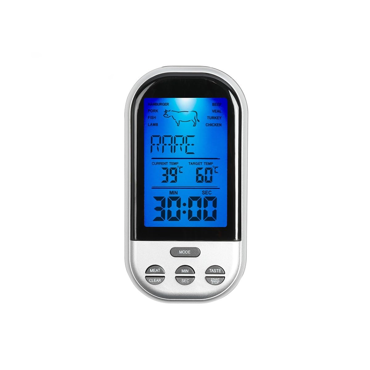 LIVOO GS68 - Termómetro digital para barbacoa (temperatura hasta 250 grados, termómetro de carne con alarma)