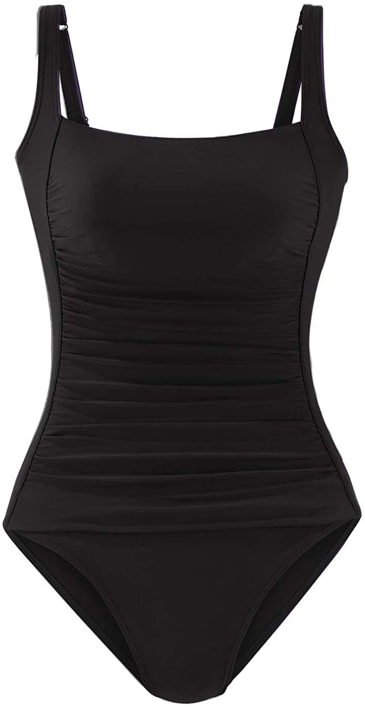 Monokini damski jednoczęściowy strój kąpielowy w stylu vintage, push-up, kontrola brzucha, regulowane ramiączka, seksowny i elegancki styl, na plażę i pływanie