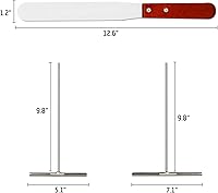 Vista 2 de Echaprey Esparcidor profesional de acero inoxidable en forma de T para adaptarse a grandes crepas crepé, 3 piezas