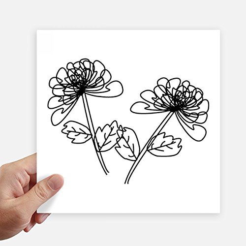 Autocollant chrysanthème 20cm DIYthinker illustration dessinée main - 2
