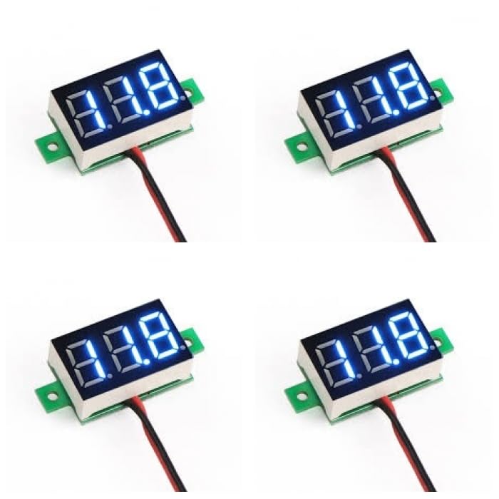 (4 pc) Flyrobo 0.28-inch Blue Ultra-Small Digital 3.2-30V DC Voltmeter-image-41