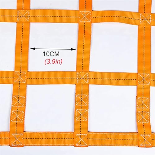 DRemdo Cargo Lifting Net - Lifting Straps for Hoist - Cargo Hanging Net - Safety Lifting Net Straps - - Max. Load Capacity: 440lb-7716lb (Color : Orange, Size : 4x4m(5511lb))