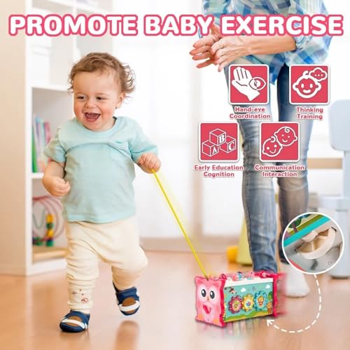 Image of BeFunky 8 in 1 Montessori Toys - Sensory Development for Toddler - Activity Educational Hammering Pounding - Whack a Mole Game - Birthday Gifts for 18+ Months Kids (Red)