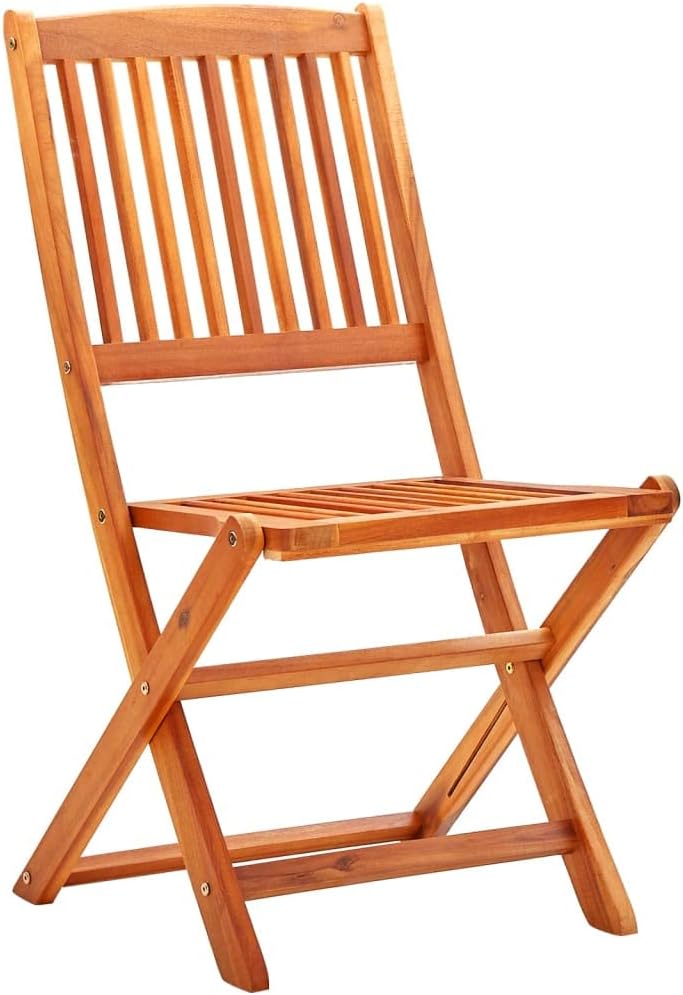 (Fast Shipment) Patio Dining ChairsOutdoor Portable for Camping Pool Beach DeckLawn Chair Folding Chairs 2 pcs Solid Eucalyptus Wood