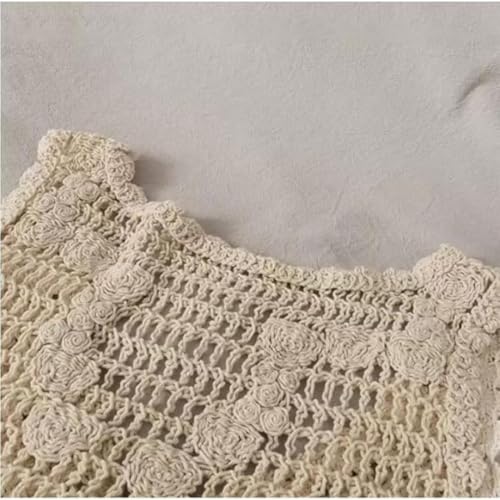 Image of NAIADES Women's Handmade Crochet Crop Top, Sleeveless Top for Women,Comfortable Fit