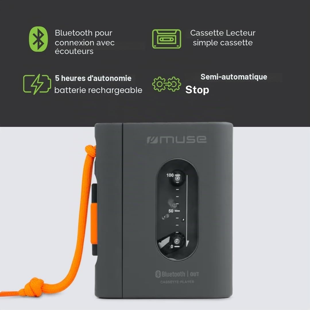 Baladeur cassette portable Muse M 132 WM Gris et orange