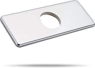 Mokkker Faucet Hole Cover Deck Plate Escutcheon, 6 inch Sink Hole Cover for Bathroom Kitchen, Sink Faucet Cover Plate Single Hole Mixer Tap, 6 Inch SUS304 Stainless Steel - Silver