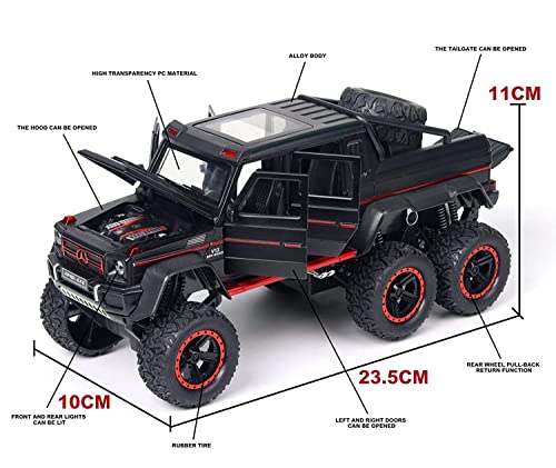 Image of Invite Enterprise 6 Wheel Drive Metal Car Pull Back with Open Doors, Engine Cover, Tail with Front and Rear Light & Music Great Gift for Boys and Girls Above-Multicolor(Mrcedes G63)