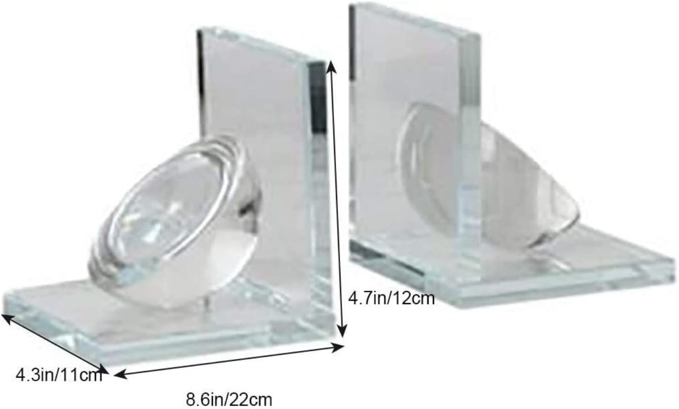 Book End Crystal Snail Bookends Creative Bookend Supports Transparent Book Ends for Home Office Book Stoppers