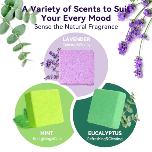 Shower Steamers Aromatherapy 6 Pack Gifts for Women Mom Men, Gifts for Her Stress Relief Home Spa, Birthday Gift Lavender Natural Essential Oil Self Care Relaxation Shower Bombs Teen