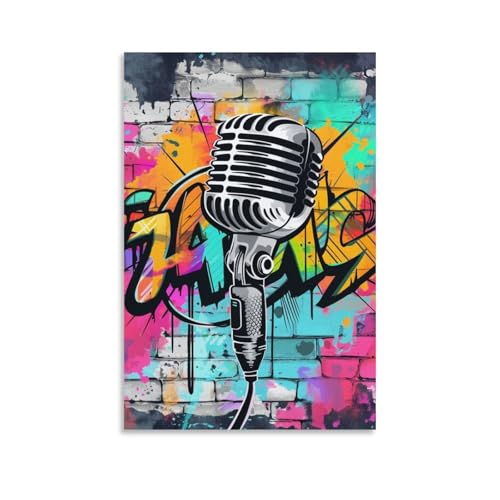 Impression sur Toile Microphone Décoration Murale Maison 50x75