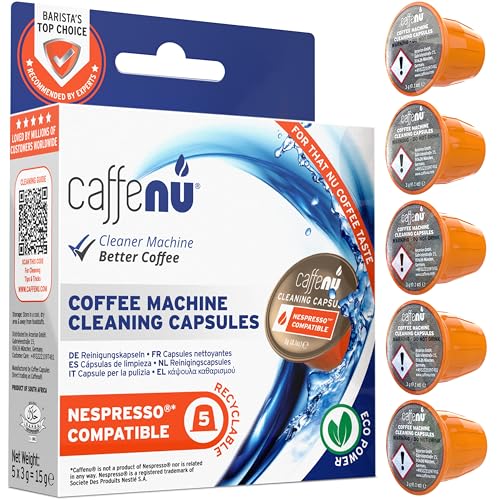 Caffenu | Nespresso Cleaning Capsules | Coffee Machine Cleaner for Crisp Coffee | Barista Accessories | Combines with a Nespresso Descaler Kit | Complete your Barista Kit
