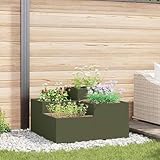 Mimdixy Blumenkasten Balkonkasten,Gartenblumentopf Olivgrün 80 x 80 x 48 cm Stahl