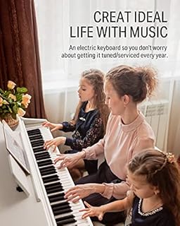 Donner Digital Piano 88 Key Weighted DDP-100 88-Key Weighted Action Digital Piano, Beginner keyboard piano Bundle with Furniture Stand, Power Adapter, White