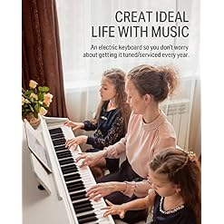 Donner Digial Piano numérique 88 touches avec support de meubles, adaptateur d’alimentation, blanc DDP-100 88 touches - Les Beatles, Paul McCartney, John Lennon, RIngo Starr, George Harrison Donner Digial Piano numérique 88 touches avec support de meubles, adaptateur d'alimentation, blanc DDP-100 88 touches – Image 2