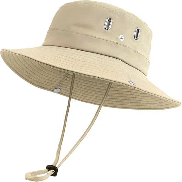 Zylioo Oversize XXL Boonie Sun Hats for Men Big Heads,Wide Brim Large Safari Hats UPF50+,Giant Waterproof Hiking Hat