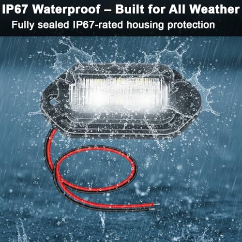 Image of STHIRA 2PCS LED Number Plate Lights Super Bright White SMD Tag Lamp 12V-24V Universal for Car Truck Trailer RV Waterproof IP67 Easy Install Wiring Screws License Plate Lights