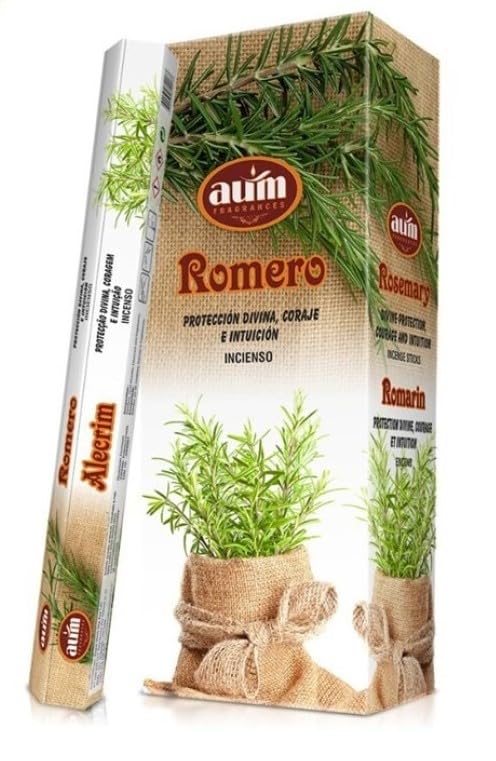 Incienso Romero AUM Fragrances - Caja de 6 cajitas de Incienso de...
