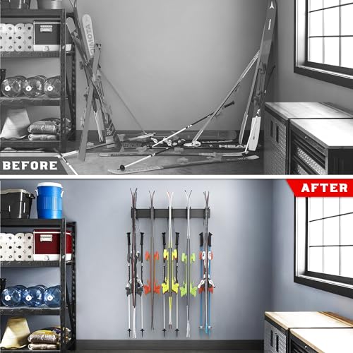 Ultrawall Ski Rack, Wall Mounted Ski Storage for Garage Storage Organizer System, 10 Pairs of Skis Holder for Home Shed, Holds Up to 300lbs by Ultrawall - Image 6