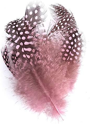 Pack of 10 Quality Dip Dyed Spotty Rooster Feathers  10 Vivid Colours  2-5 Long (5-12cm) (Blue)
