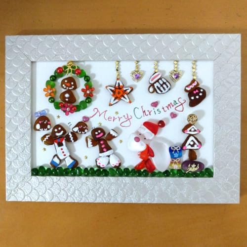 ジンジャーブレッドマンのクリスマスシマエナガちゃん シーグラスアートのサムネイル