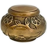 Beautiful Life Urns - Florence Antiqued Brass Keepsake Urn for Ashes - Small Size - NOT Intended for Full Cremation Ash Quantity