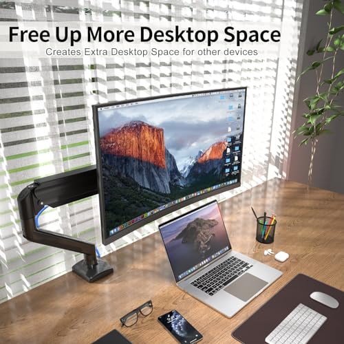 suptek Monitor Halterung für 13-32 Zoll LED LCD Bildschirm bis zu 9 kg, Monitor Arm mit Gasfeder, 360° Drehbar Höhenverstellbar Schwenkbar Neigbar, Monitorhalterung VESA 75x75/100x100 mm, MD01A