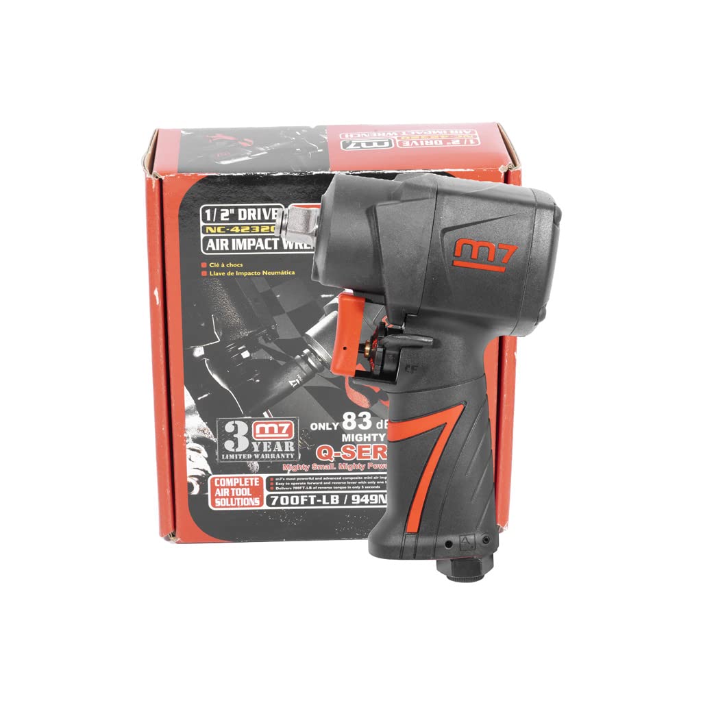 M7 Llave de impacto de aire compacta de 1/2 pulgada con martillo doble NC-4232Q herramienta industrial, motocicleta y automotriz, destornillador de impacto con agarre de pistola, llave dinamométrica