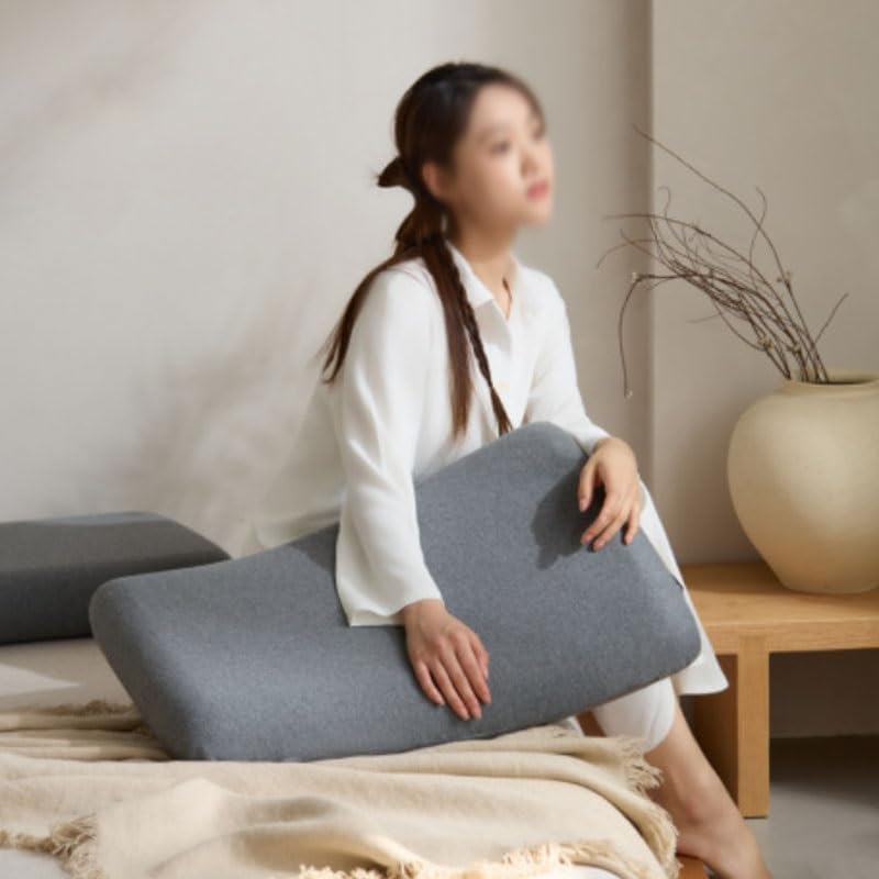 Pair of Breathable Zoned Neck Protecting Household Knitted Cotton Pillows