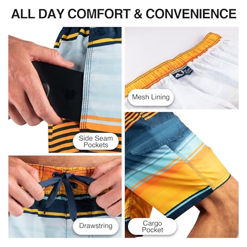 Image of Kanu Surf Men's Big Viper Extended Size Stripe Swim Trunk