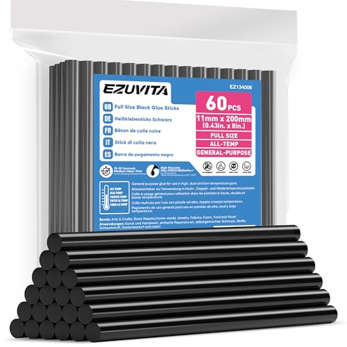 EZUVITA 60-Pack Full Size Hot Glue Sticks 0.43 Dia x 8 Long