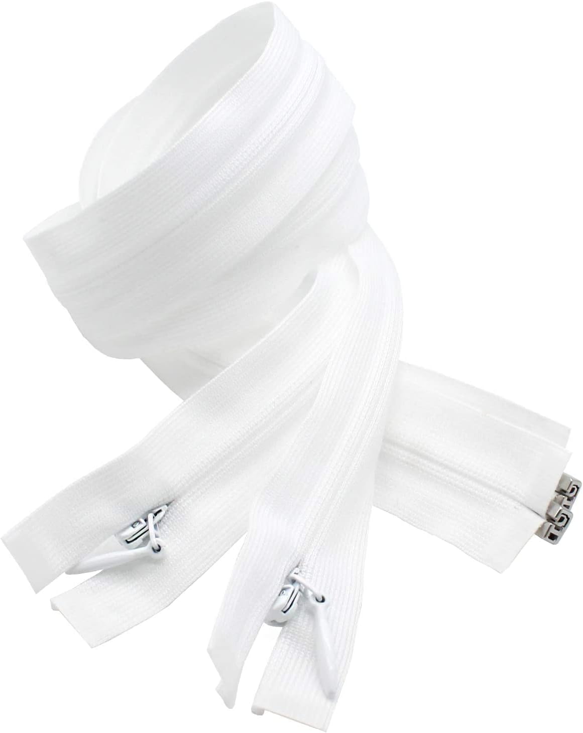 Invisible Light Weight White Separating YKK Zippers for Clothes, Crafts & Sewing Projects - Color: White - Choose Your Length - Made in The United States (2 Zippers Per Pack) (18 Inches)