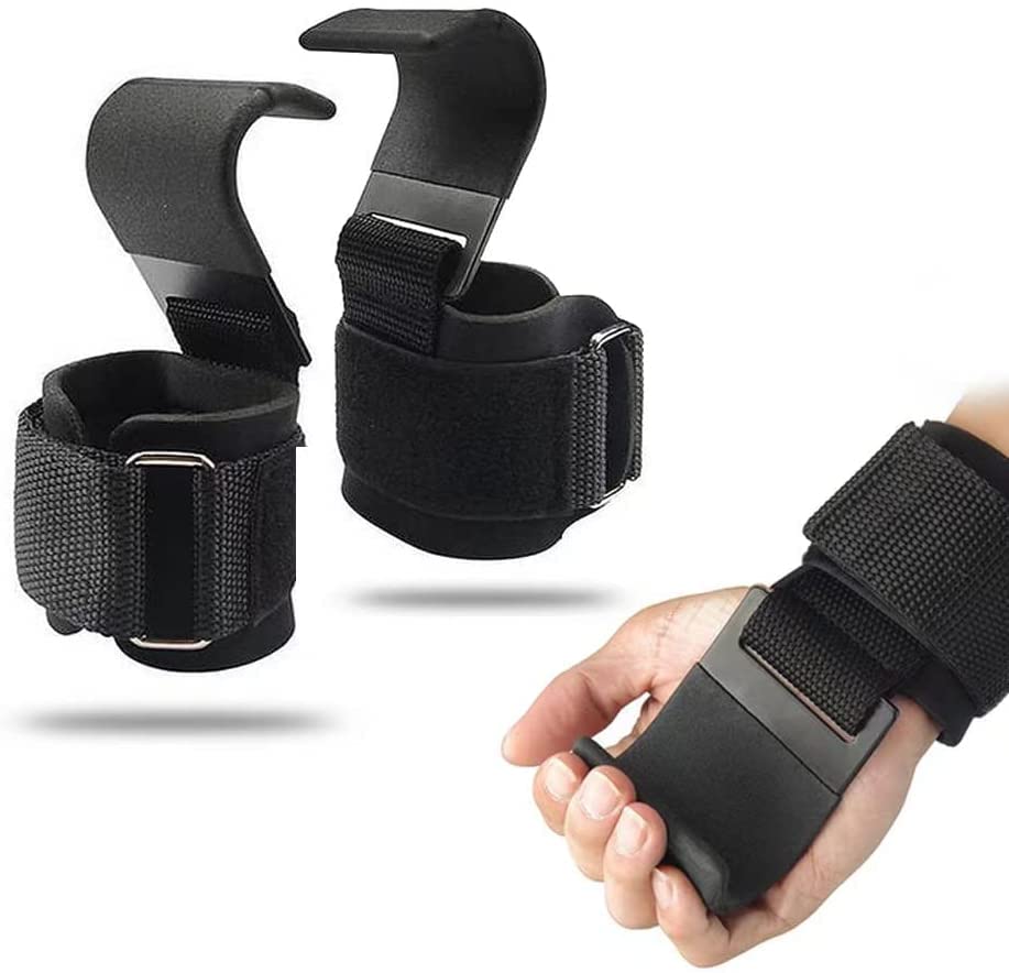 Weight Lifting Hooks Heavy Duty PRO Deadlift Straps Hand Grip Support Power Lifting Grips Weightlifting Shrugs Gym Gloves Men & Women (1 Pairs)