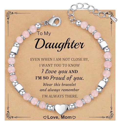 Christmas Gifts for Women, Stocking Stuffers for Teens Beaded Bracelets for Women Gifts for Mom Christmas Gift Mothers Day Gift for Grandma Daughter Bonus Mom Nature Stone Bead Bracelet Graduation Jewelry for Her 2026