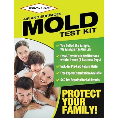 PRO-LAB DIY Mold Test Kit for Home Air Quality, Comprehensive Mold Detection with Expert Consultation, Pre-Paid Mailer, Detailed Emailed Report - Air & Surface Testing, 40 Lab Analysis Fee Required Cover