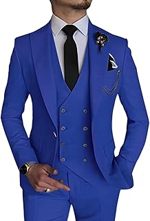 Generic Men's 3 Piece Suit Slim Fit Suits Double Breasted Suits for Wedding Prom
