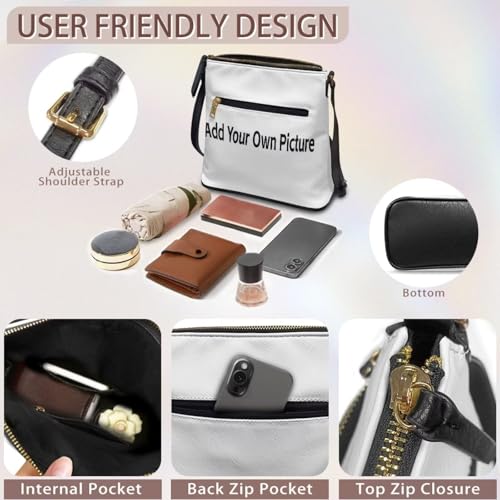 Image of Leather Women Crossbody Hobo Bag Satchel Purse Handbag with Adjustable Shoulder Strap and Zipper Pockets