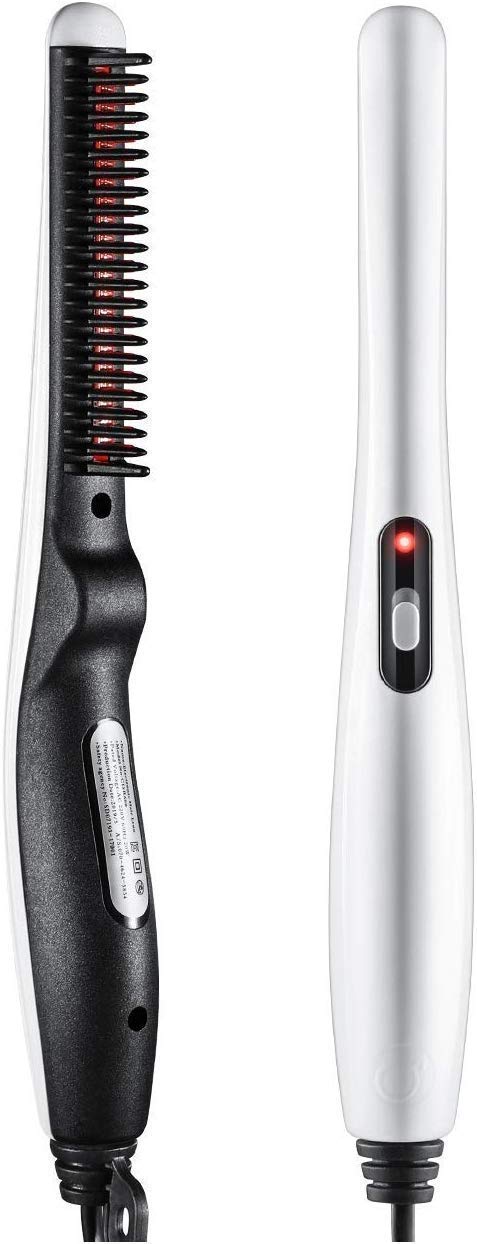 TOPHAVEN Beard Straightener Comb, Quick Electric Heated Beard Brush, Multi-functional Hair Styler for Men & Women, One Size, White TOPHAVEN Beard Straightener Comb, Quick Electric Heated Beard Brush, Multi-functional Hair Styler for Men & Women, One Size, White