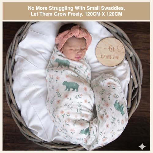 Image of DOTMOM Premium Organic Bamboo Baby Swaddle Wrapper Receiving Blanket | Hypoallergenic, Antibacterial & Highly Breathable, Super Soft Receiving Wrap Essential For New Born Baby