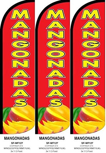 MANGONADAS (Mangos) Swooper Flag – 2.5x11.5 Ft Windless Feather Banner For Business Advertising