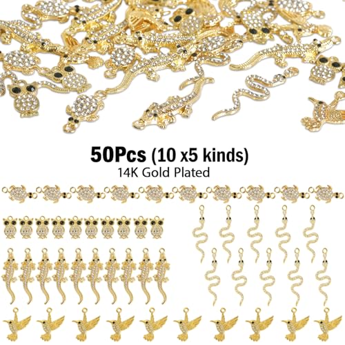 Image of stino Rhinestone Charms for Jewelry Making, Metal Pendants for Necklace Bracelet Earrings