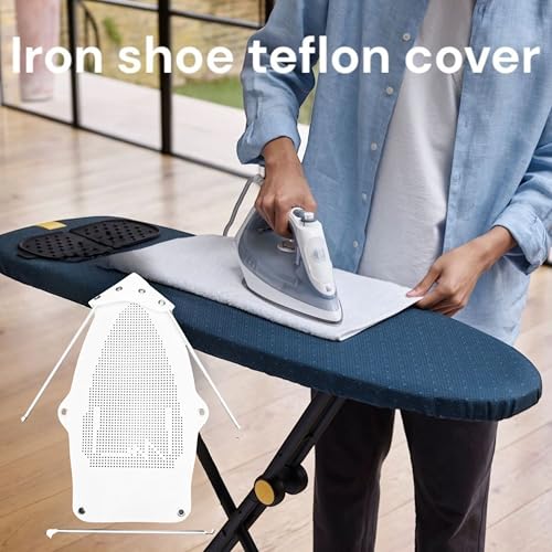 Image of ZENITH Teflon Iron Shoe Cover ES300 flex| Iron Plate Protector for Steam Iron | Heat-Safe Teflon Ironing Shoe, Iron Protection Sheet for Clothes & Laundry Board | White 300 flex