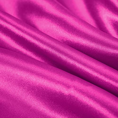 Horbaunal 100 Pack Satin Napkins 20" X 20" Oversized Dinner Napkins With Floral Edges, Soft Cloth Napkins For Parties, Weddings, Events, Hot Pink #TOP5
