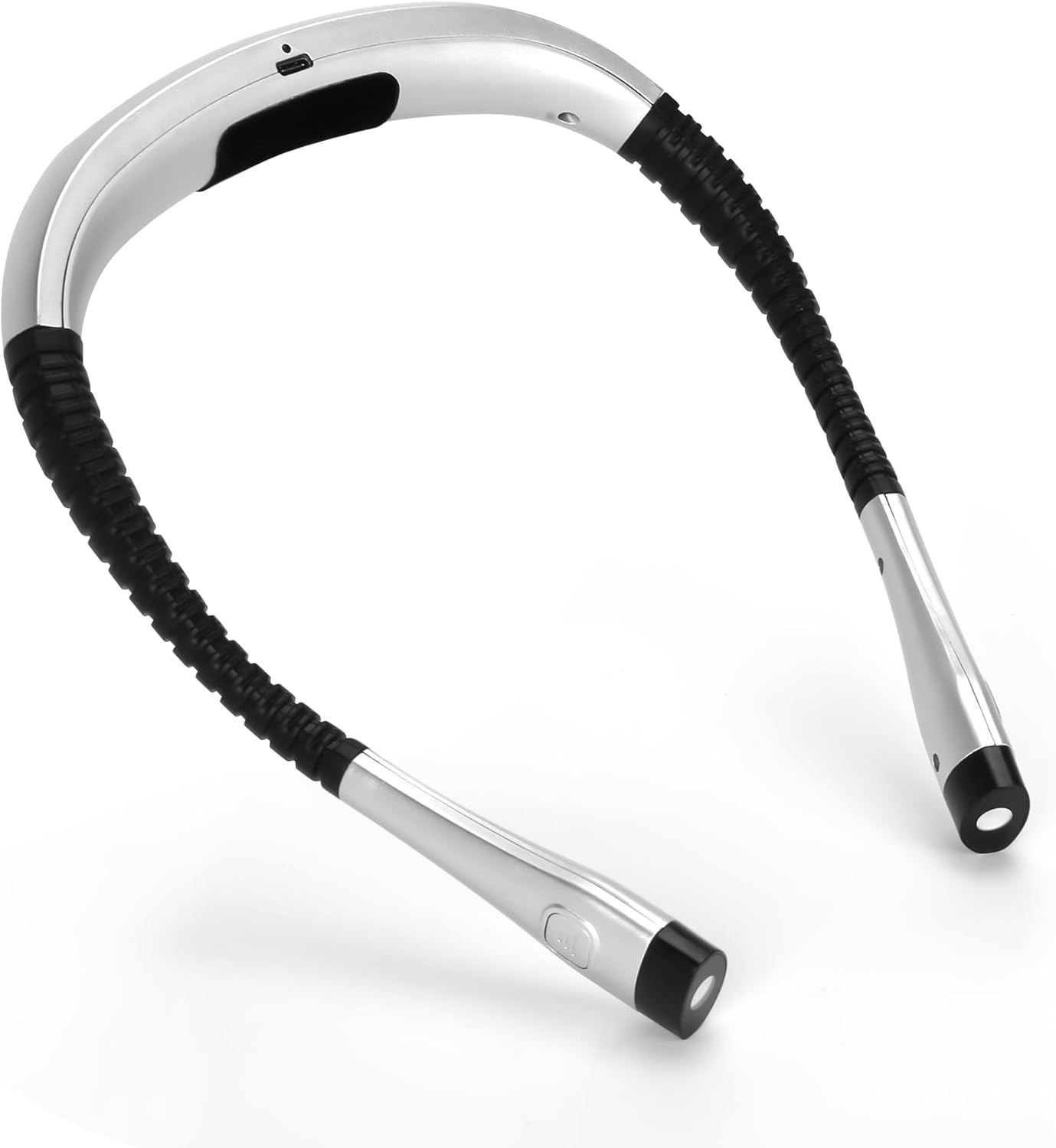 Rechargeable Neck Reading Light with 3 Adjustable Light Modes, Hands Free LED Booklight Lamp for Books in Bed, Night Reading, Comfortable Book Lights for Readers & Crafters (Silvery)